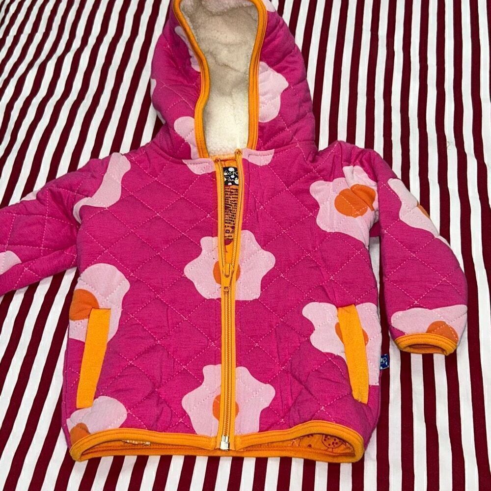 Kickee pants eggs zip up jacket fleece hood 6/12